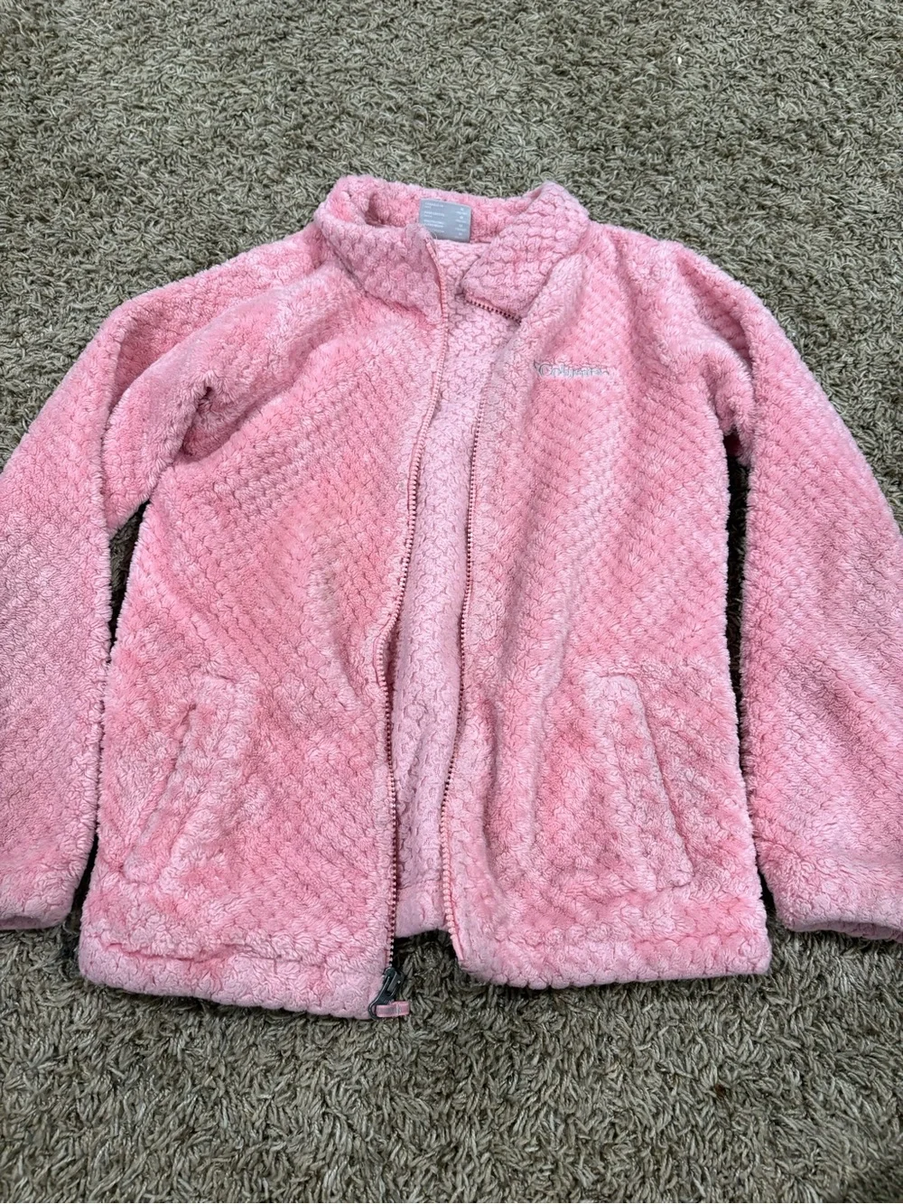 Columbia Pink Fuzzy Jacket M 10/12
